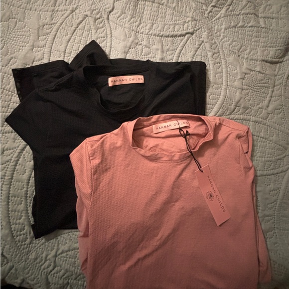 Hannah Childs Janelle Long Sleeve Mesh Tee Black S/M  Mauve S/M $75 for both - Picture 2 of 6